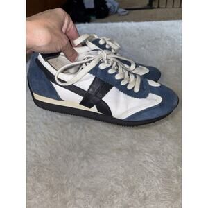 Tory Burch Sz. 7.5 “Hank” Blue Design Retro Style Lace Up Sneakers. Grt. Pair